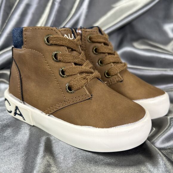 Nautica Palar Toddler’s 5 Chukka Boots  Dress Lace Up Zipper Ankle Tan Fall - Picture 3 of 16